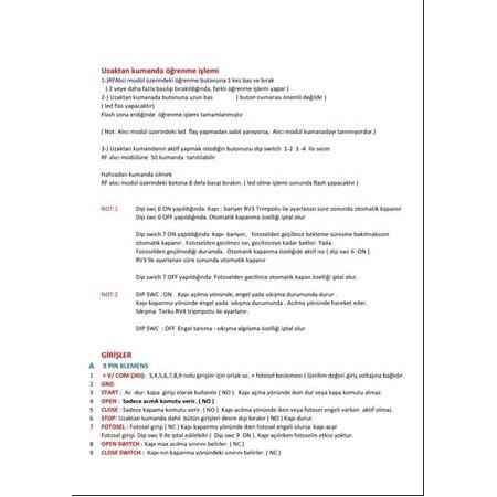 Bariyer kontrol kartı